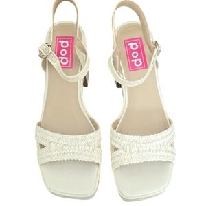 POP BRAND WOMEN'S NATURAL COLOR PLATFORM DRESS HEELS SIZE 11